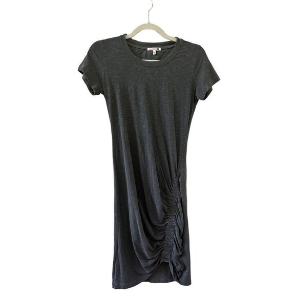 Sundry Ruched Crew Neck Midi T-Shirt Dress Women’s Gray Size 0 - Picture 1 of 5